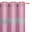 Zasłona jasno różowa z cyrkoniami na przelotkach 145x250cm SHINE